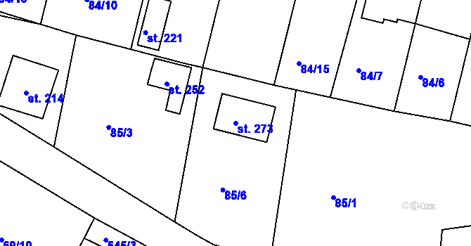 Parcela st. 273 v KÚ Zárybničná Lhota, Katastrální mapa