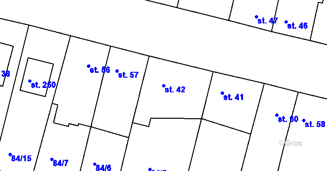 Parcela st. 42 v KÚ Zárybničná Lhota, Katastrální mapa