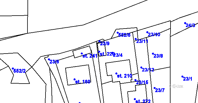 Parcela st. 220 v KÚ Zárybničná Lhota, Katastrální mapa