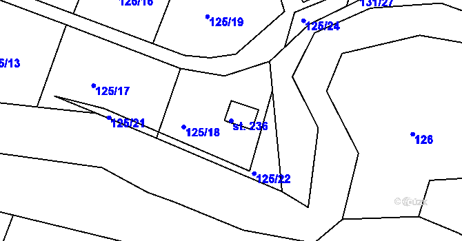 Parcela st. 236 v KÚ Zárybničná Lhota, Katastrální mapa