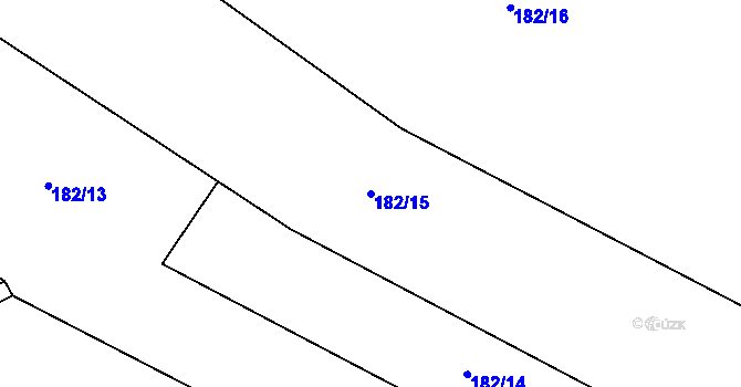 Parcela st. 182/15 v KÚ Zárybničná Lhota, Katastrální mapa