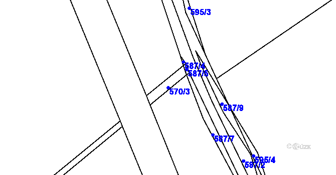 Parcela st. 570/3 v KÚ Martinov, Katastrální mapa