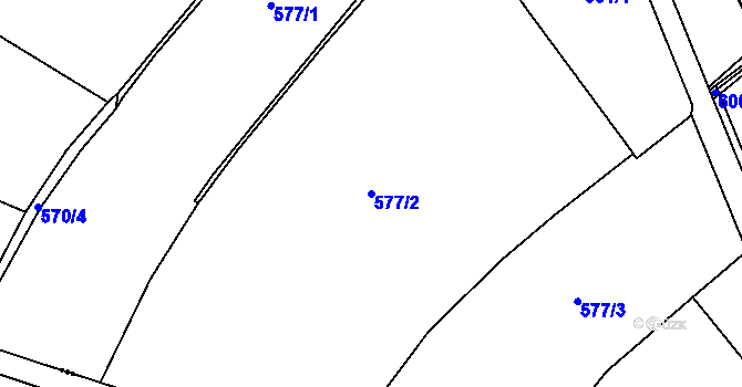 Parcela st. 577/2 v KÚ Martinov, Katastrální mapa