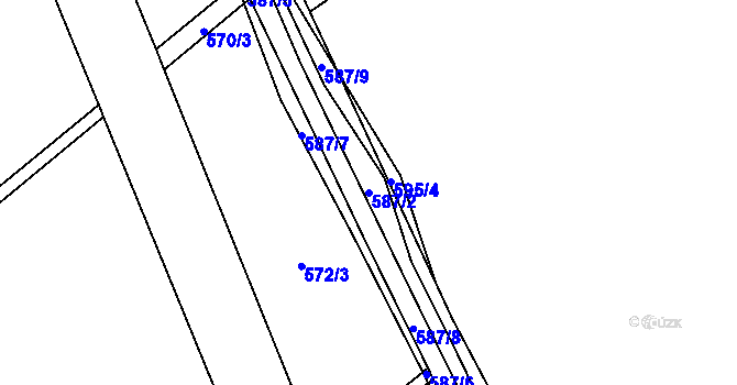 Parcela st. 587/2 v KÚ Martinov, Katastrální mapa