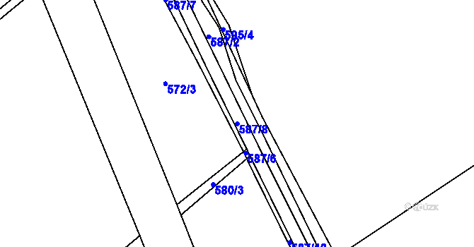 Parcela st. 587/8 v KÚ Martinov, Katastrální mapa