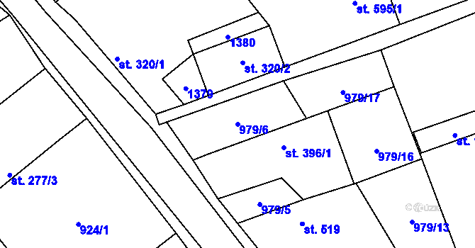 Parcela st. 979/6 v KÚ Martinov, Katastrální mapa