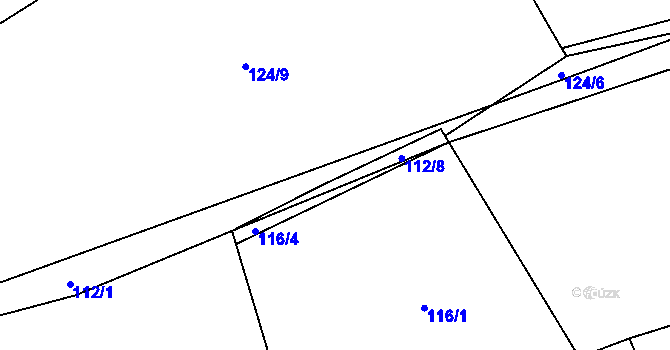 Parcela st. 112/6 v KÚ Záryby, Katastrální mapa