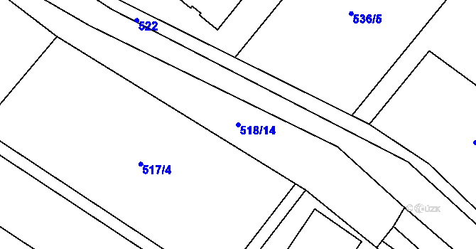 Parcela st. 518/14 v KÚ Záryby, Katastrální mapa
