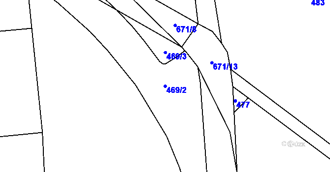 Parcela st. 469/2 v KÚ Zářecká Lhota, Katastrální mapa