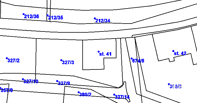 Parcela st. 41 v KÚ Zářecká Lhota, Katastrální mapa