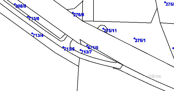 Parcela st. 671/5 v KÚ Zářecká Lhota, Katastrální mapa