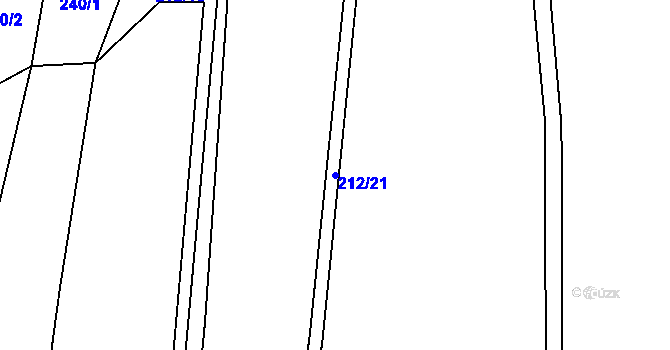 Parcela st. 212/21 v KÚ Zářecká Lhota, Katastrální mapa