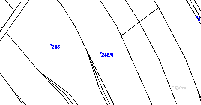 Parcela st. 246/5 v KÚ Zářecká Lhota, Katastrální mapa
