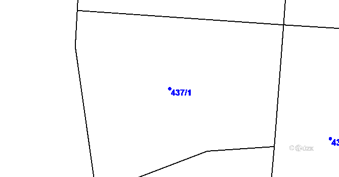 Parcela st. 437/1 v KÚ Zářecká Lhota, Katastrální mapa