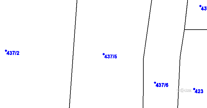Parcela st. 437/5 v KÚ Zářecká Lhota, Katastrální mapa