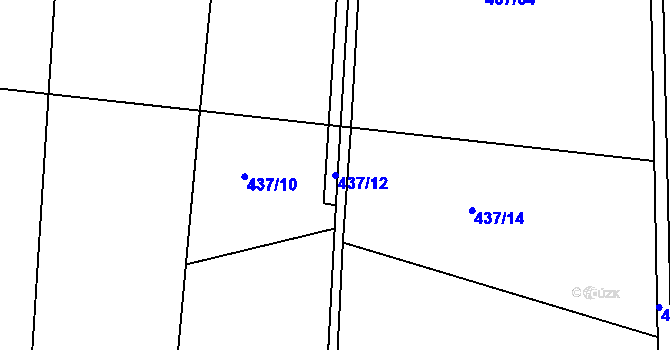 Parcela st. 437/12 v KÚ Zářecká Lhota, Katastrální mapa