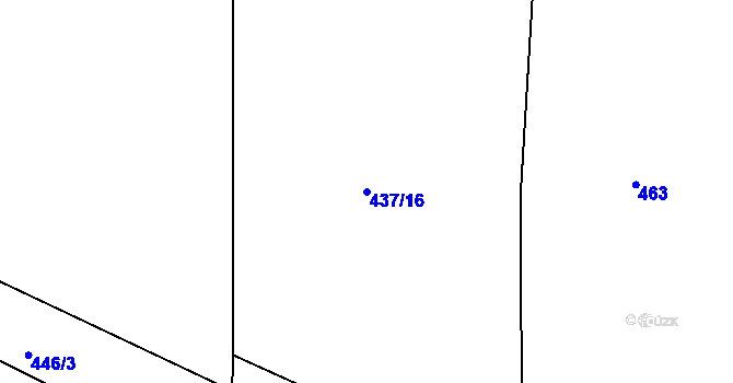 Parcela st. 437/16 v KÚ Zářecká Lhota, Katastrální mapa