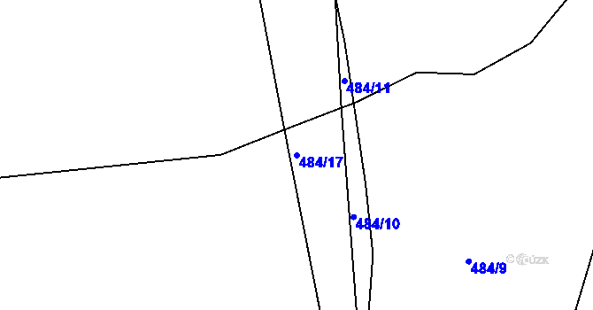 Parcela st. 484/17 v KÚ Zářecká Lhota, Katastrální mapa