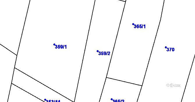 Parcela st. 359/2 v KÚ Zářecká Lhota, Katastrální mapa