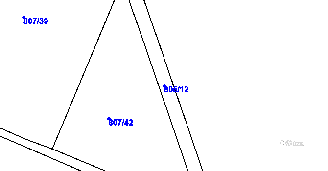 Parcela st. 805/12 v KÚ Záříčí, Katastrální mapa
