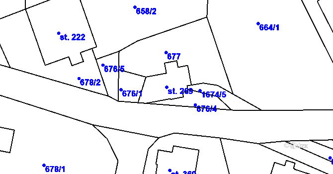 Parcela st. 269 v KÚ Zásada, Katastrální mapa