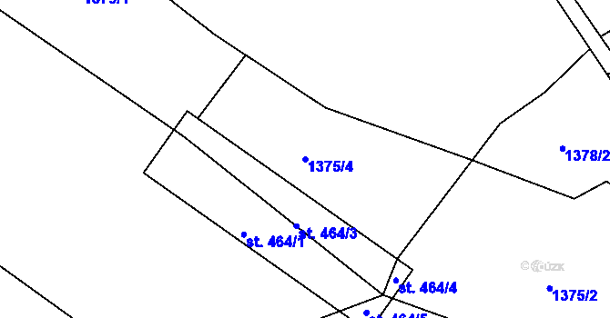 Parcela st. 1375/4 v KÚ Zásada, Katastrální mapa