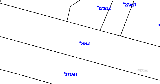 Parcela st. 261/8 v KÚ Doubravčany, Katastrální mapa