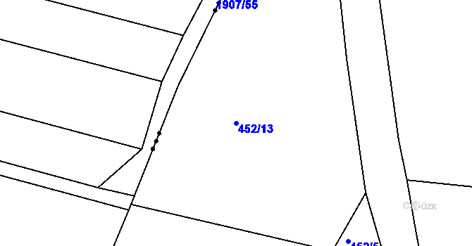 Parcela st. 452/13 v KÚ Doubravčany, Katastrální mapa