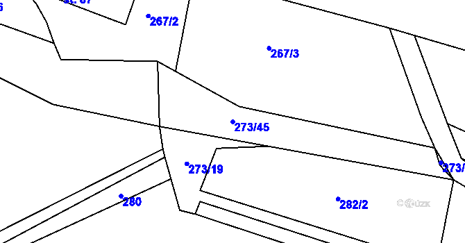 Parcela st. 273/45 v KÚ Doubravčany, Katastrální mapa