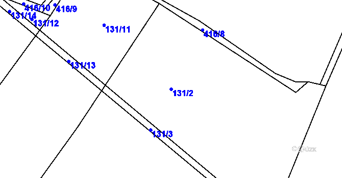 Parcela st. 131/2 v KÚ Nesměň u Zásmuk, Katastrální mapa