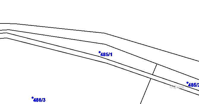 Parcela st. 485/1 v KÚ Nesměň u Zásmuk, Katastrální mapa