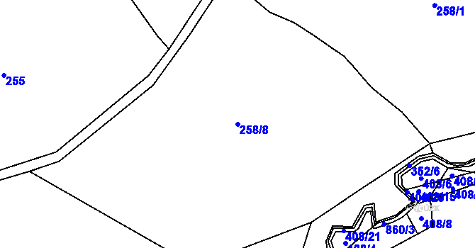 Parcela st. 258/8 v KÚ Sobočice, Katastrální mapa