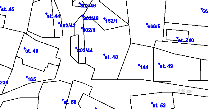 Parcela st. 48 v KÚ Zásmuky, Katastrální mapa