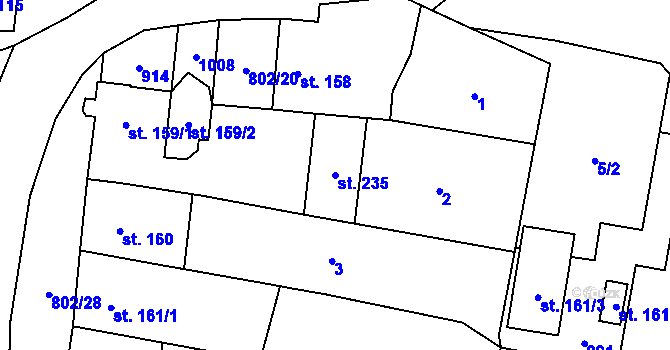 Parcela st. 235 v KÚ Zásmuky, Katastrální mapa