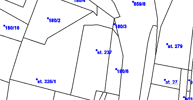 Parcela st. 237 v KÚ Zásmuky, Katastrální mapa