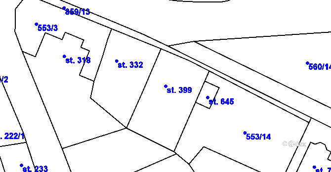 Parcela st. 399 v KÚ Zásmuky, Katastrální mapa