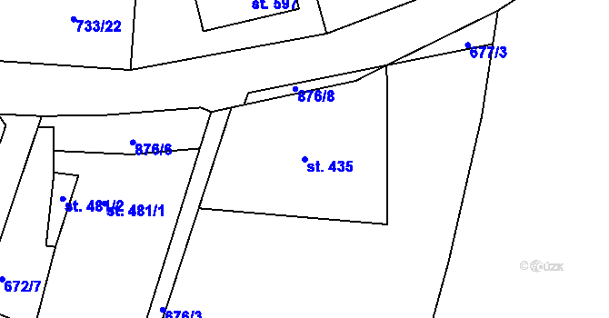 Parcela st. 435 v KÚ Zásmuky, Katastrální mapa