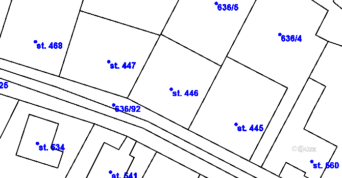 Parcela st. 446 v KÚ Zásmuky, Katastrální mapa
