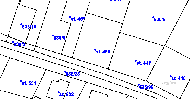Parcela st. 468 v KÚ Zásmuky, Katastrální mapa