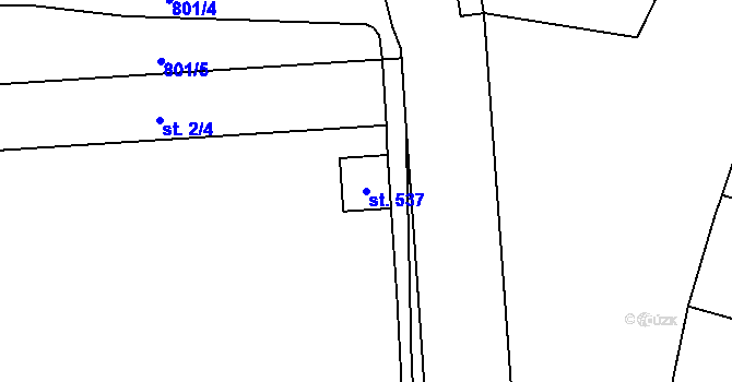Parcela st. 537 v KÚ Zásmuky, Katastrální mapa