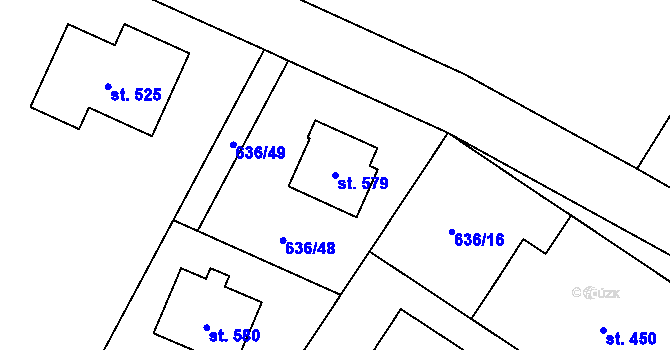 Parcela st. 579 v KÚ Zásmuky, Katastrální mapa