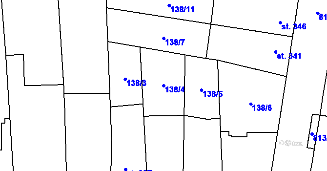 Parcela st. 138/4 v KÚ Zásmuky, Katastrální mapa