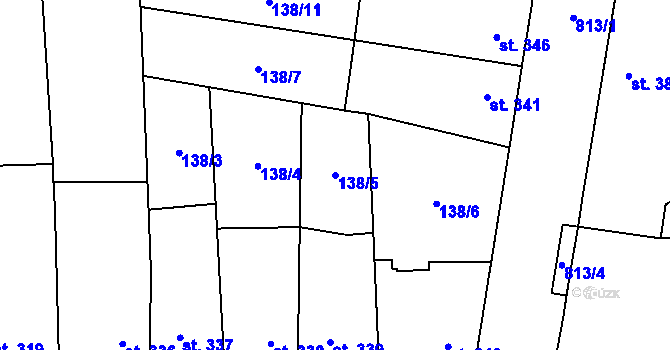 Parcela st. 138/5 v KÚ Zásmuky, Katastrální mapa