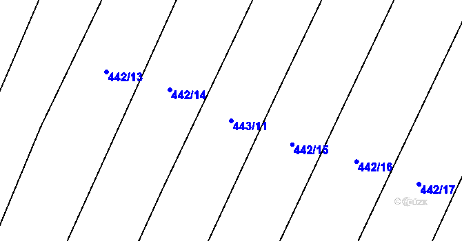 Parcela st. 443/11 v KÚ Zásmuky, Katastrální mapa