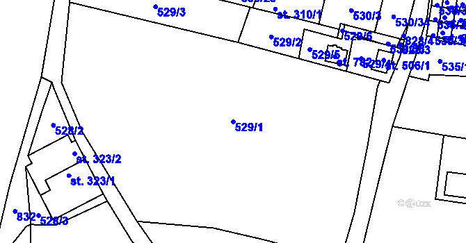 Parcela st. 529/1 v KÚ Zásmuky, Katastrální mapa