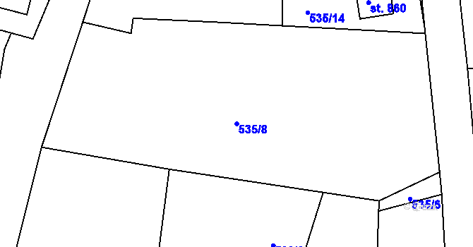 Parcela st. 535/8 v KÚ Zásmuky, Katastrální mapa