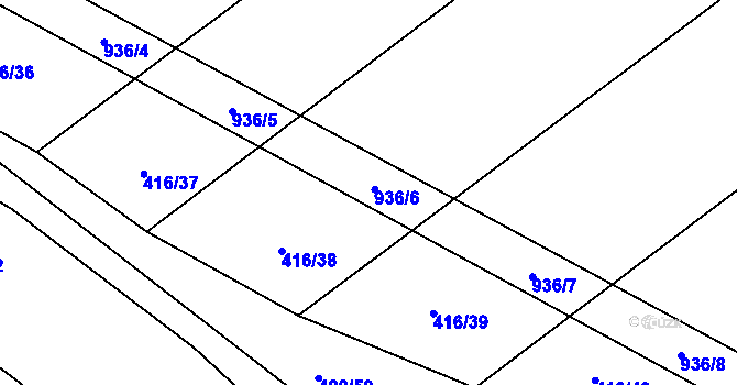 Parcela st. 936 v KÚ Zásmuky, Katastrální mapa