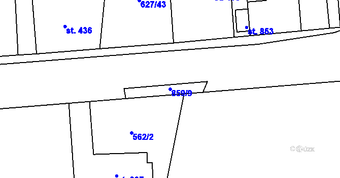Parcela st. 859/9 v KÚ Zásmuky, Katastrální mapa