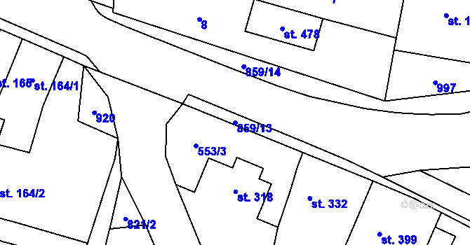Parcela st. 859/13 v KÚ Zásmuky, Katastrální mapa