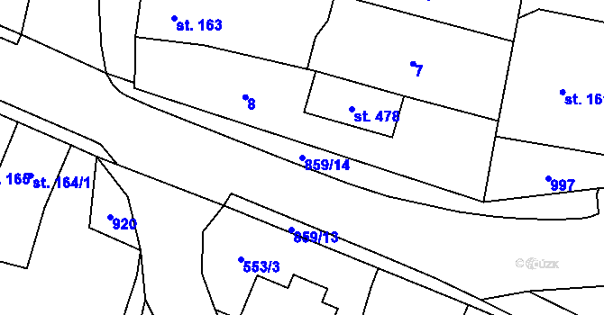 Parcela st. 859/14 v KÚ Zásmuky, Katastrální mapa